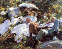 Group With Parasols (A Siesta)