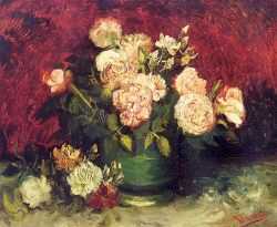 Bowl With Peonies And Roses