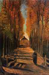 Avenue Of Poplars In Autumn