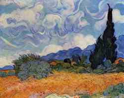 Wheat Field With Cypresses 1