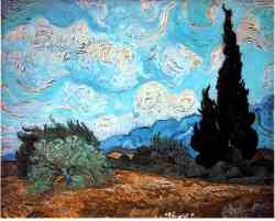 Wheat Field With Cypresses 2