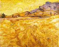 Wheat Field With Reaper And Sun