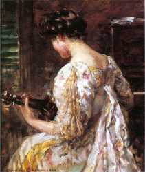 Woman With Guitar - James Carrol Beckwith