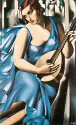 Lady In Blue With Guitar - Tamara De Lempicka