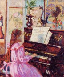 Young Girl At The Piano - Armand Guillaumin