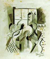 Still Life With Guitar - Salvador Dali