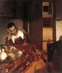 A Woman Asleep At Table