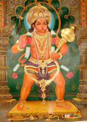 A Fine Painting Of Lord Hanuman