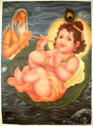 Krishna Floating On The Cosmic Waters