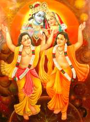 Radha Krishna Bless Chaitanya And Nityananda Mahaprabhu