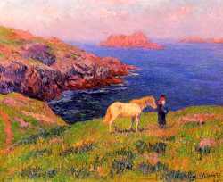 Cliff At Quesant With Horse