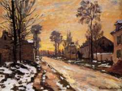 Road At Louveciennes - Melting Snow - Sunset