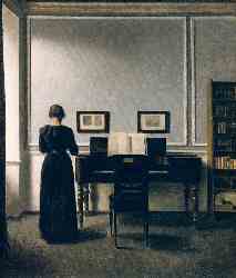 Interior With Piano And Woman In Black - Strandgade 30