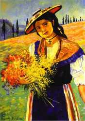 Young Girl With Flowers