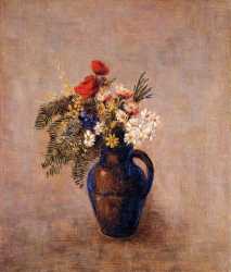 Bouquet Of Flowers In A Blue Vase 3