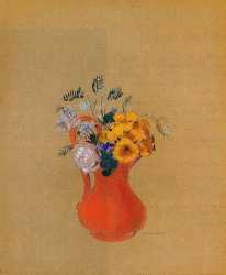 Flowers In A Red Pitcher