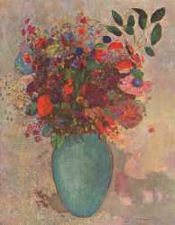 Flowers In A Turquoise Vase