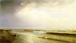 Seascape With Distant Lighthouse - Atlantic City