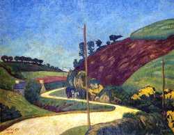 The Stagecoach Road In The Country With A Cart