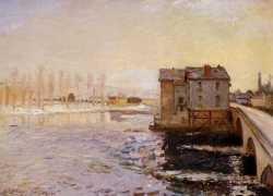 The Moret Bridge And Mills Under Snow
