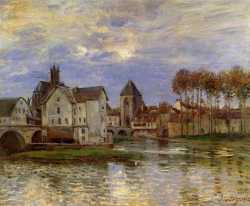 The Moret Bridge At Sunset