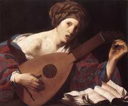 Woman Playing The Lute