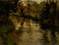 Woodland Scene With A River
