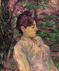 Woman Seated In A Garden