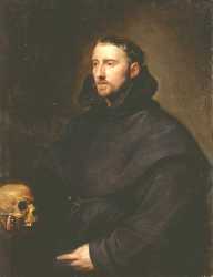 Portrait Of A Monk Of The Benedictine Order Holding A Skull