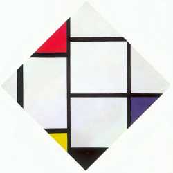 Lozenge - Composition With Red, Gray, Blue, Yellow And Black