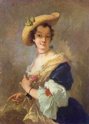 Portrait Of A Woman With A Straw Hat