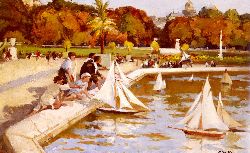 Children Sailing Their Boats In The Luxembourg Gardens - Paris