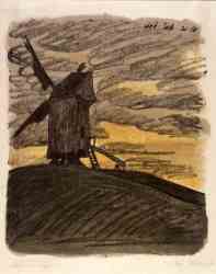 Windmill On A Hilltop - 1910