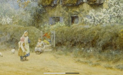 Young Children By A Cottage Gate